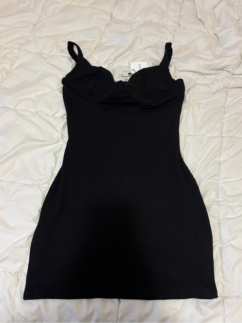 BNWT ReVamped Black Bustier Body Con Mini Dress - Size Large